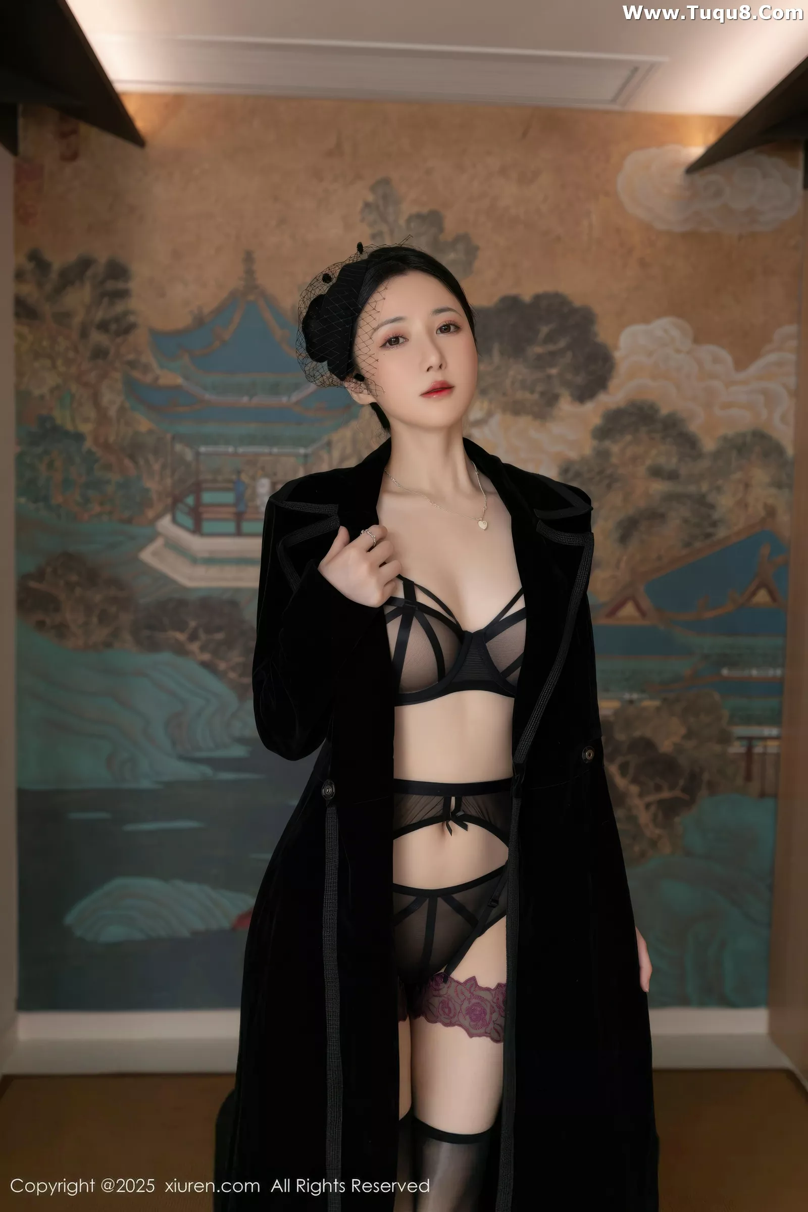秀人集.com_[XiuRen秀人网]No.10564_模特鱼子酱Fish性感黑色情趣内衣配黑丝吊袜秀曼妙身姿诱惑写真80P
