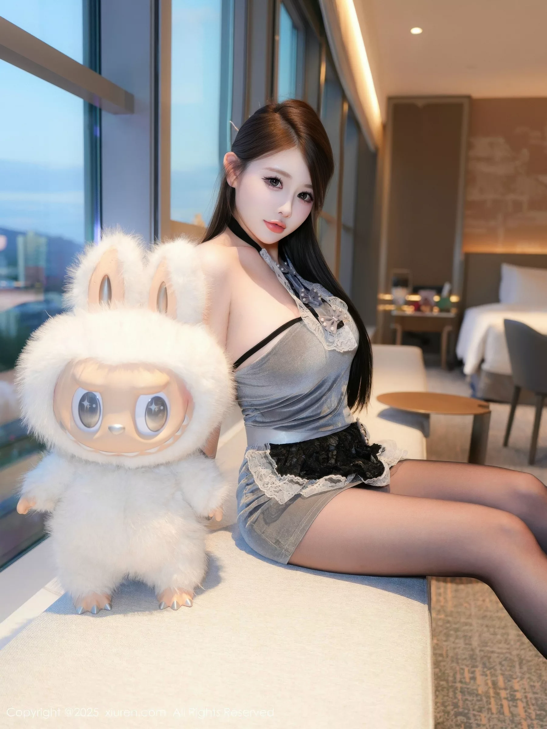 秀人集.com_[XiuRen秀人网]No.10884_模特甜妮性感灰色连衣短裙配超薄黑丝秀丰腴身材完美诱惑写真60P