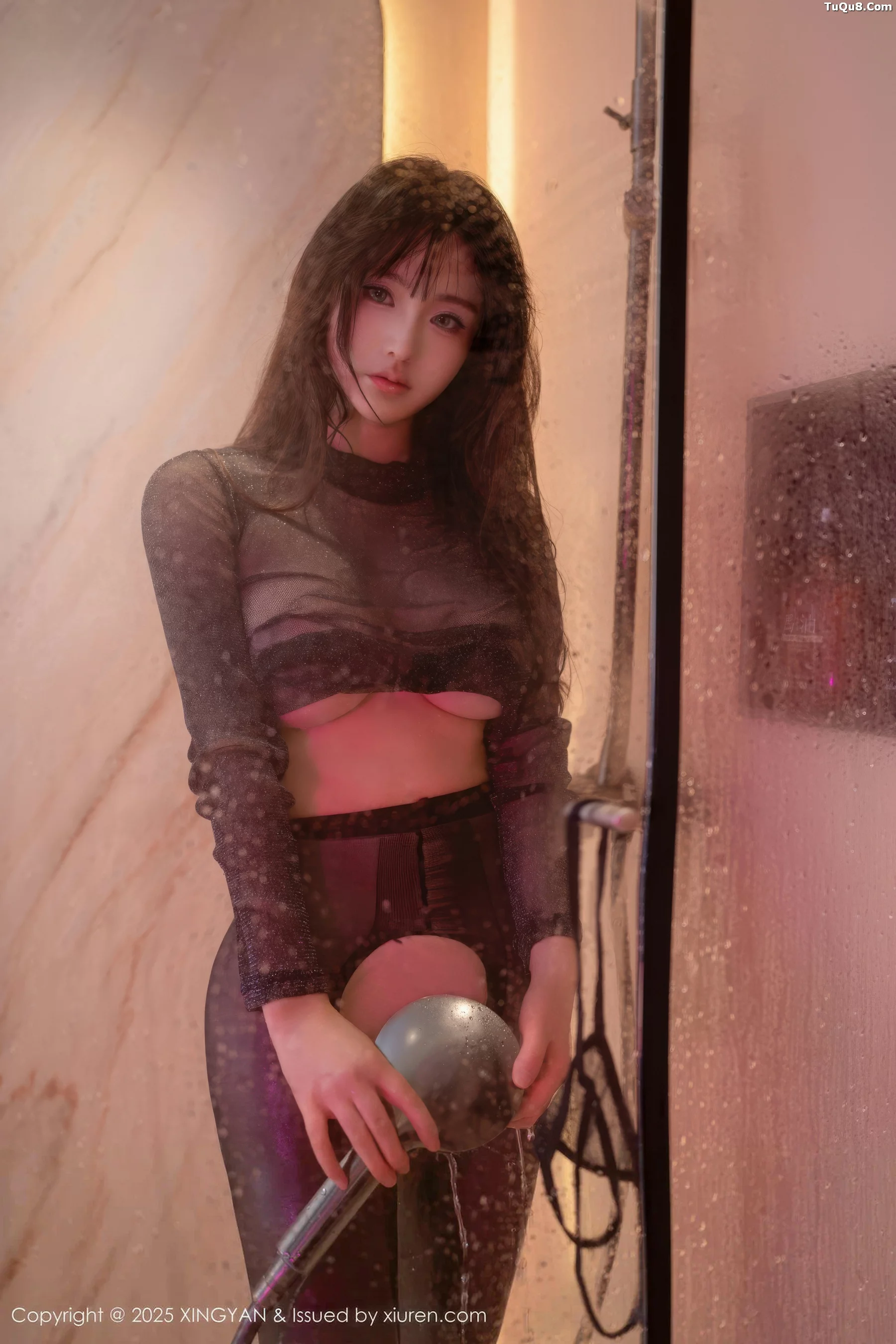 秀人集.com_[XINGYAN星颜社]VOL.424_模特沈南汐RuRu粉色连衣短裙+黑色薄纱服饰秀美腿诱惑写真71P