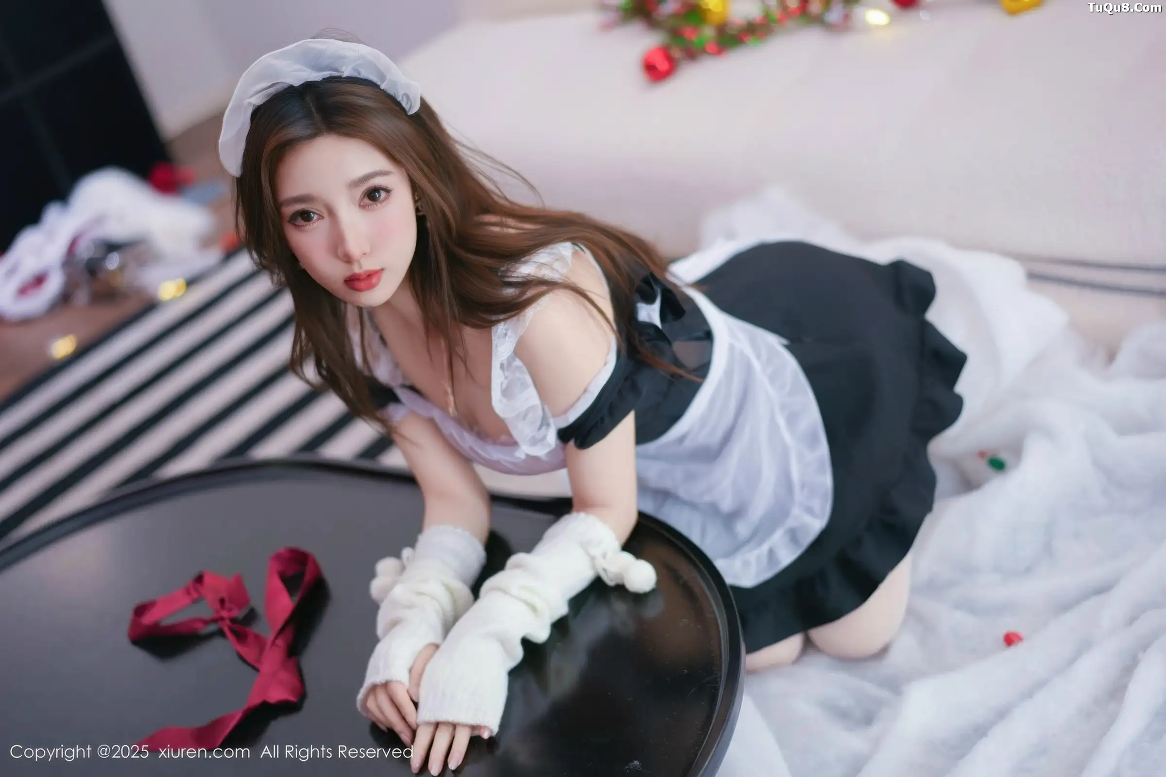 秀人集.com_[XiuRen秀人网]No.11152_模特Twins-桃桃性感女仆装扮配白色丝袜秀完美身材撩人诱惑写真77P